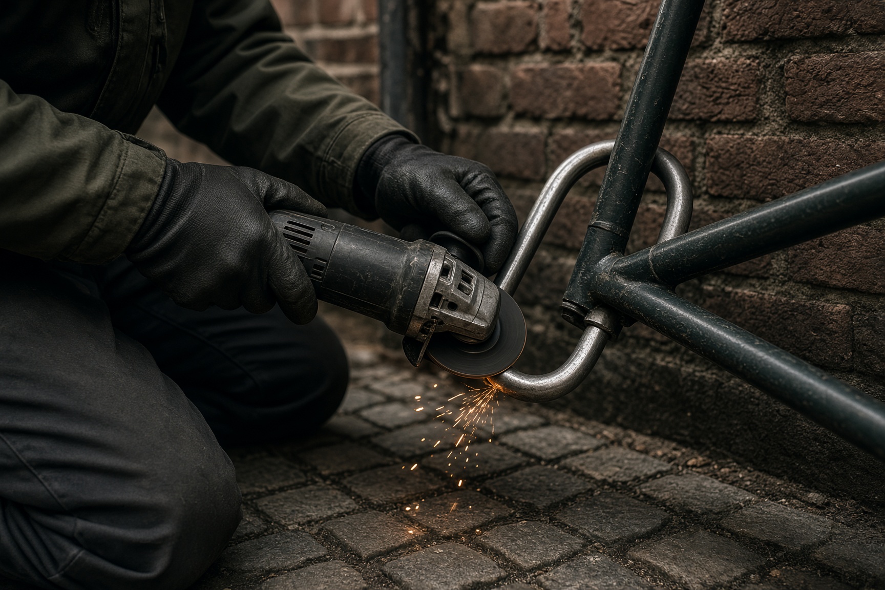 Fietsslot openslijpen ter plekke